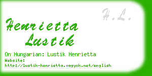henrietta lustik business card